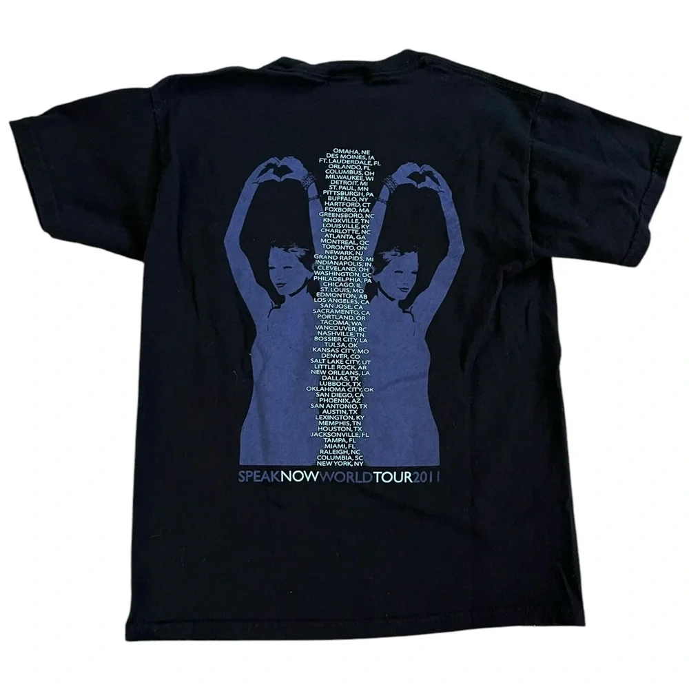 Taylor Swift 2011 Speak Now World Tour T-Shirt Black Youth Medium Gildan Cotton
